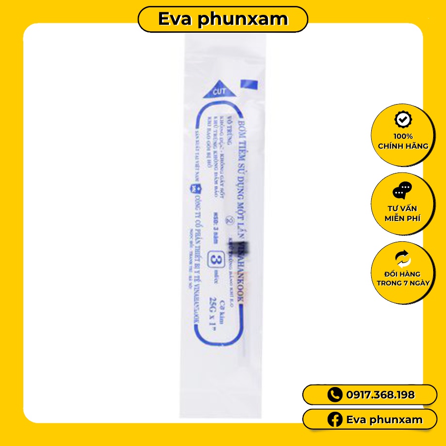 1 hộp Kim tiêm y tế 5cc 100c dùng trong spa thẫm mỹ viện lấy máu prp