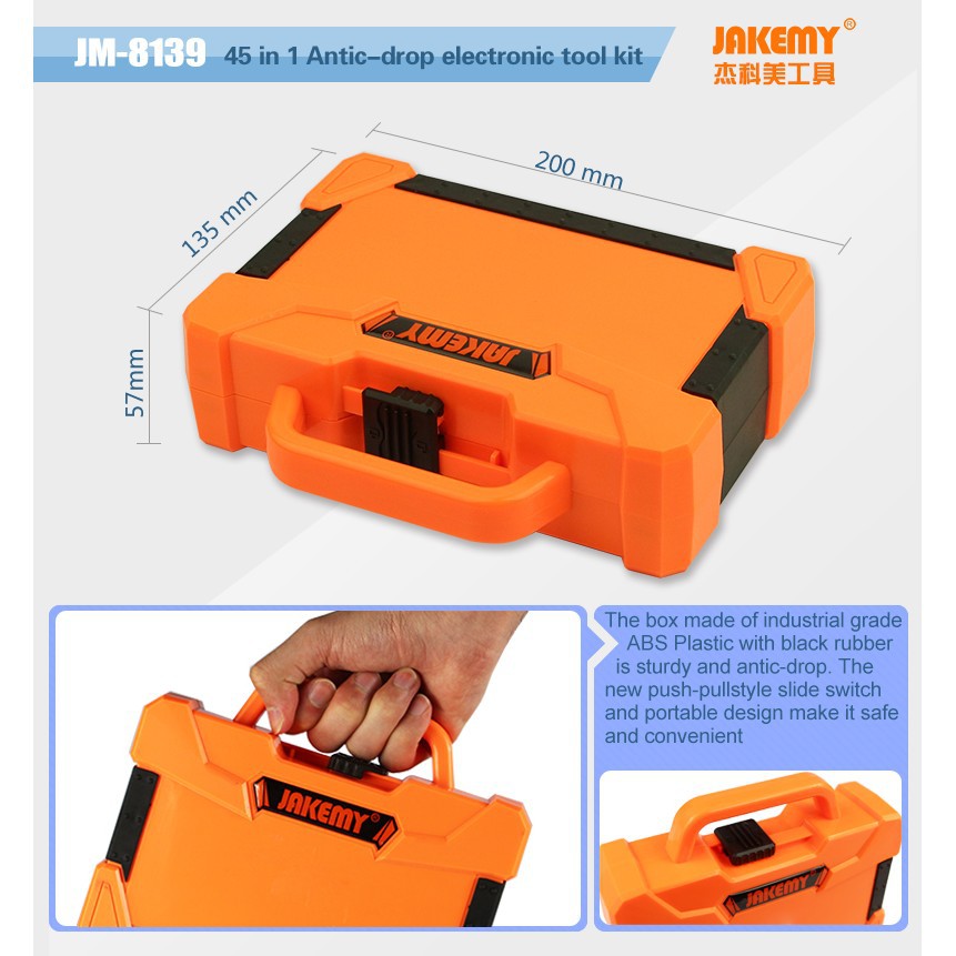 Bộ tua vít 45 in 1 JAKEMY JM-8139 (Cam)- Hàng Chính Hãng, Full Box