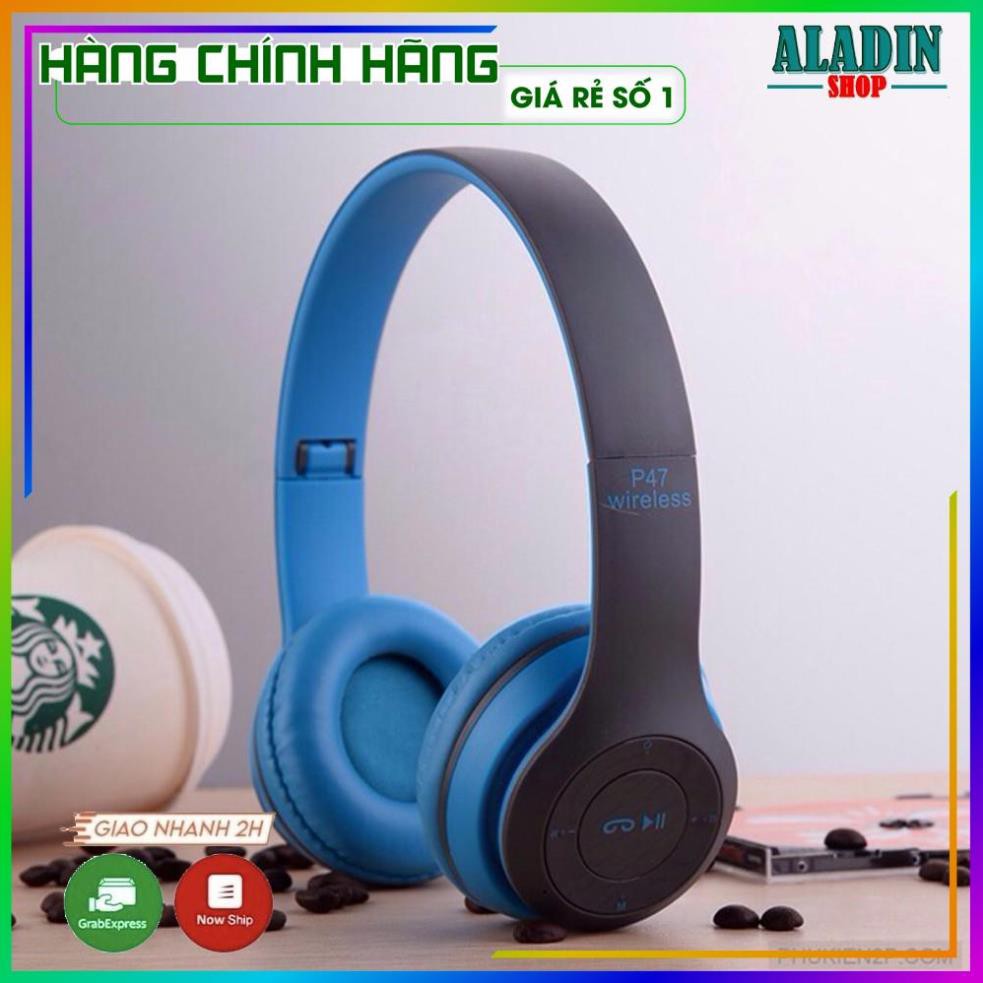 [GIÁ SỈ CHO ĐẠI LÝ] Tai Nghe Không Dây Kết Nối Bluetooth P47 Có Khe Cắm Thẻ Nhớ_Aladin2021