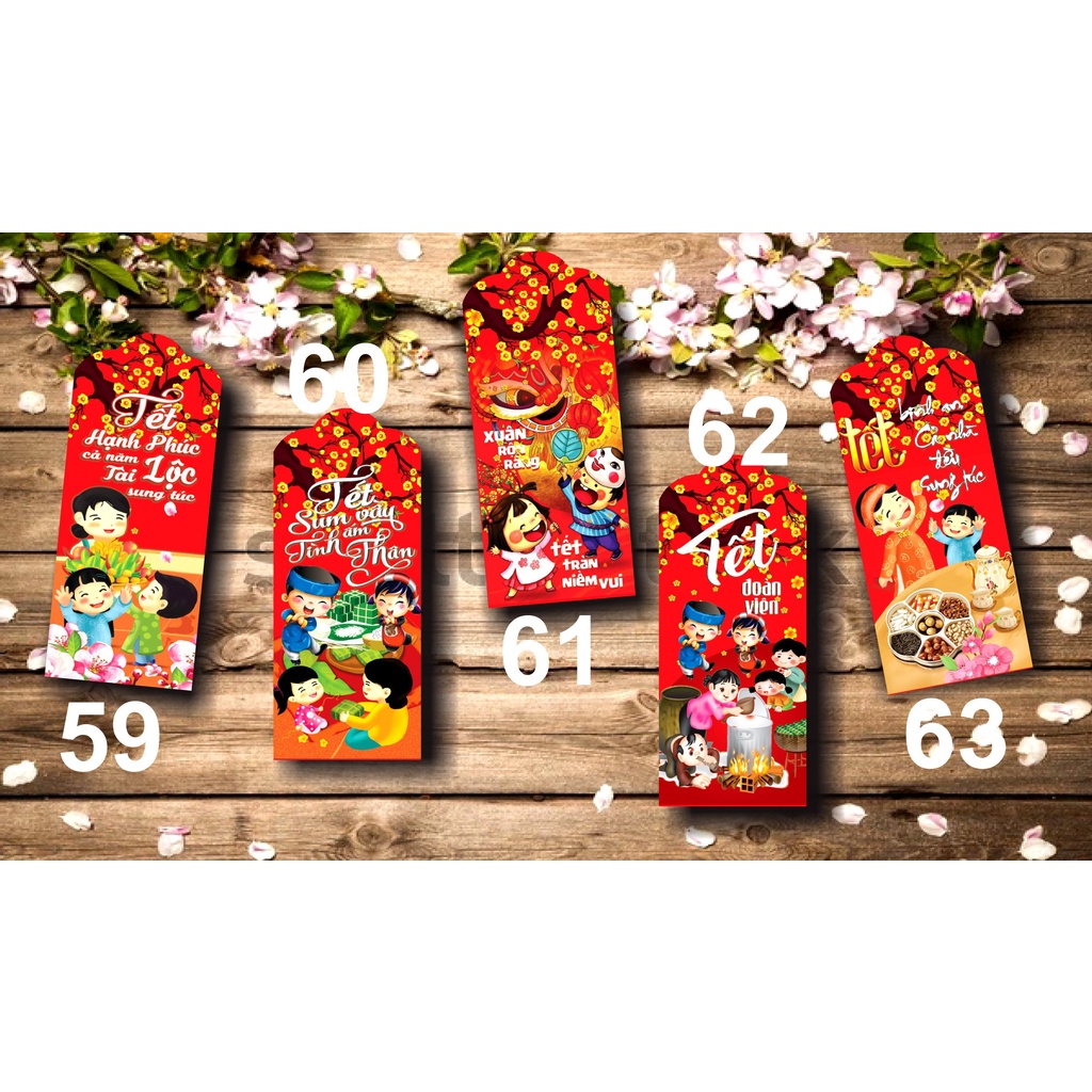 Bao lì xì đẹp tết 2023 Quý Mão giá sỉ rẻ chất giấy C150 cứng cáp