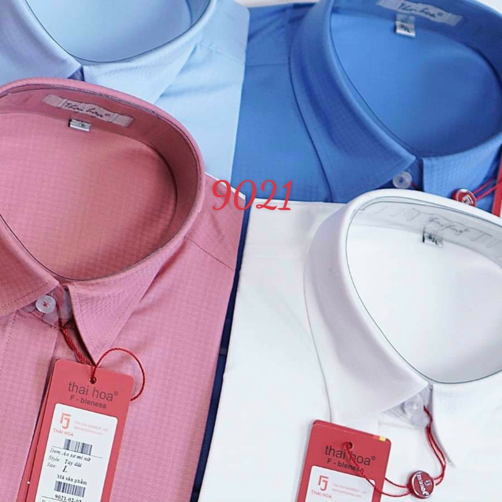 THÁI HOÀ CHÍNH HÃNG Áo sơ mi cao cấp vải thoáng mát chống nhăn tốt màu trắng
