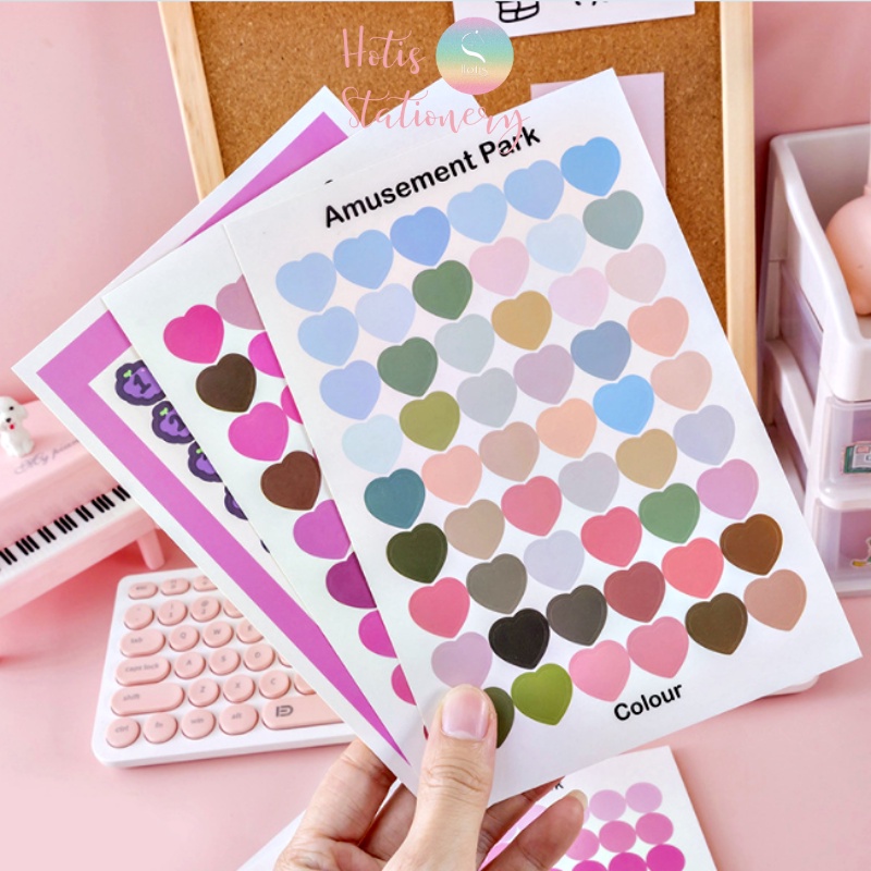 [HOTIS] Sticker chấm tròn, sao, tim đa dạng