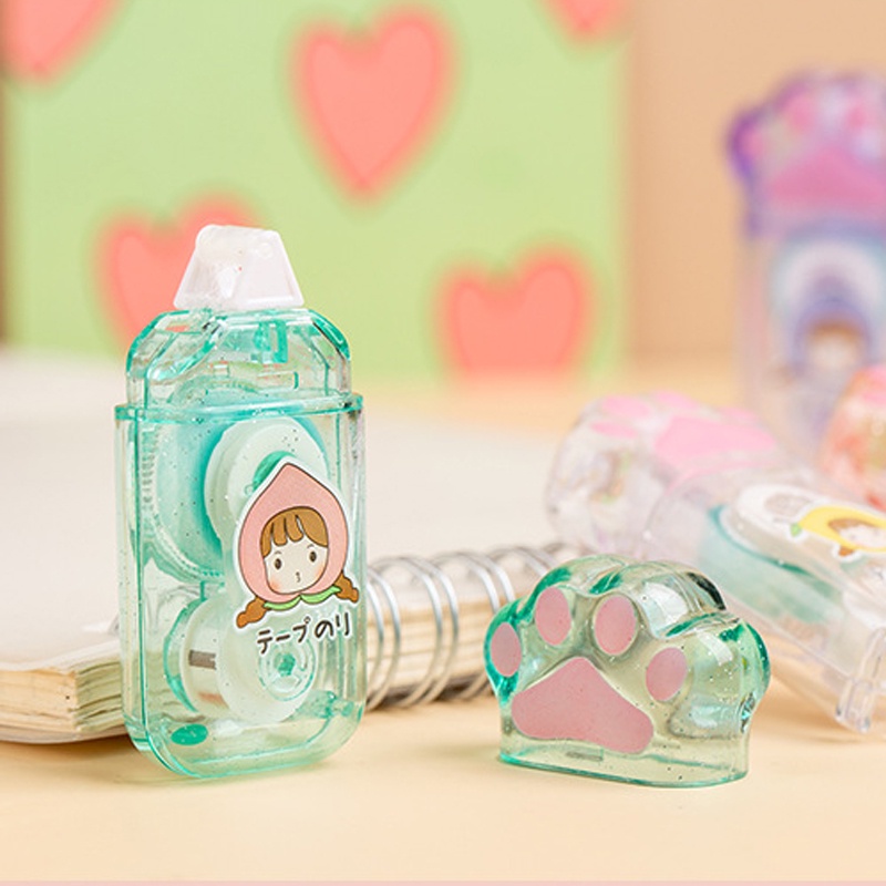Ông Giấy 4 băng màu kẹo dễ thương Những chiếc bàn chân mèo mềm mại và dễ thương Chấm keo nhựa tươi và sáng tạo Tự làm tài khoản tay dán trang trí Văn phòng phẩm Băng keo hai mặt cho học sinh