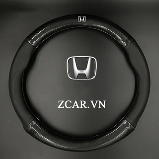 Bọc vô lăng sợi carbon logo honda , bọc tay lái ô tô logo - honda
