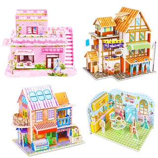 Đồ Chơi Mô Hình Nhà Biệt Thự Và Lâu Đài Công Chúa 3D Bằng Xốp Xinh Xắn