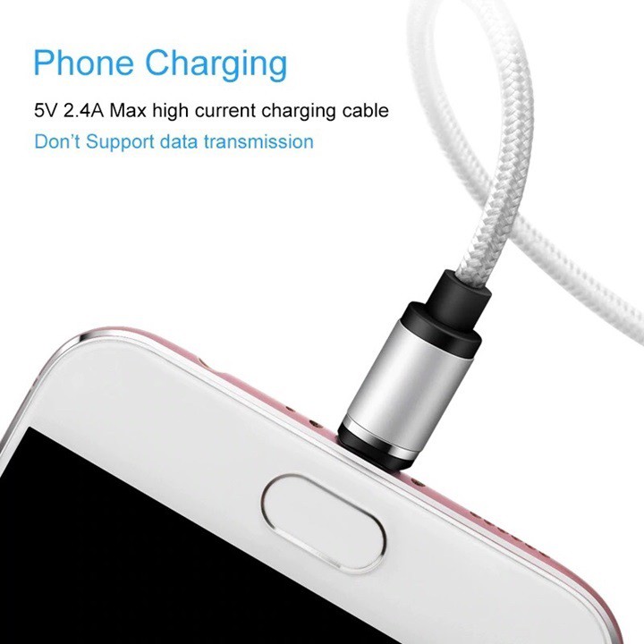 Sạc Cáp Hít Nam Châm 2.4A Model E360 Lightning IOS Iphone Hàng Elough Chính Hãng Phân Phối