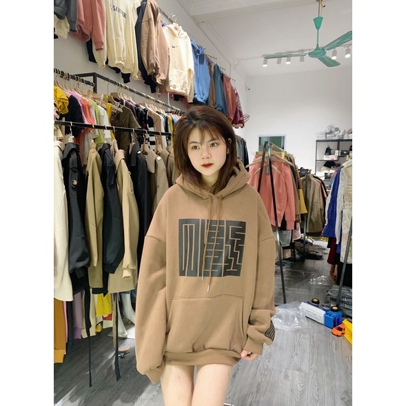 Áo nỉ hoodies mũ 2 lớp in ô vuông hot hit