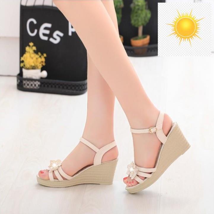 Giày Đế Xuồng Nữ Cao Cấp 7 Phân Màu Kem Điệu Đà - GN383