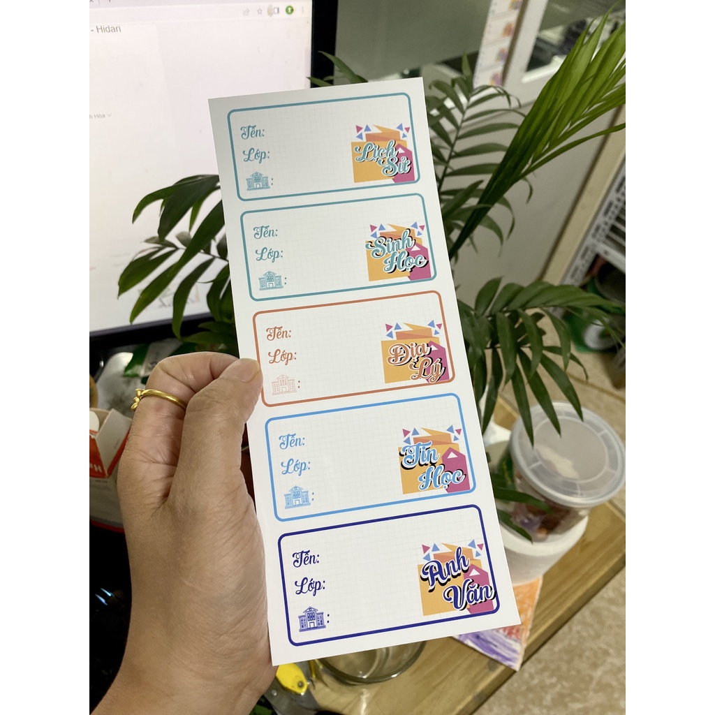 Combo Nhãn Vở Môn Học Tiện Lợi - Sticker Ham Học - Cấp 2/ Cấp3