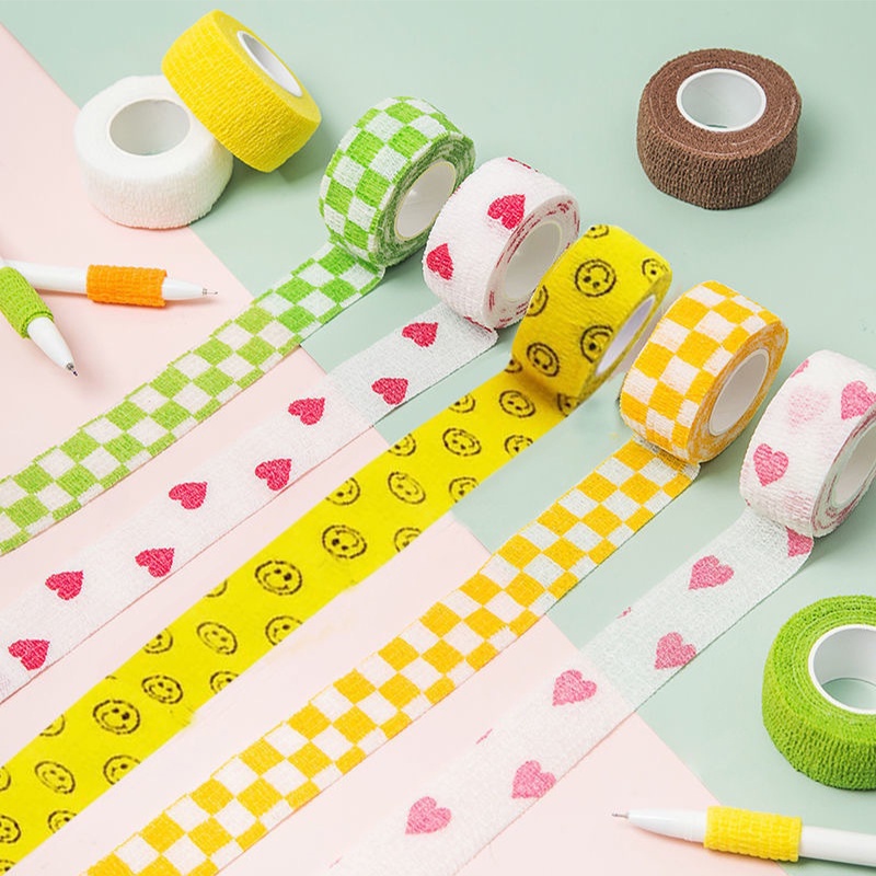 1 Cuộn Băng Đeo Ngón Tay Bằng Vải Không Dệt Co Giãn Họa Tiết Hoạt Hình Thể Thao