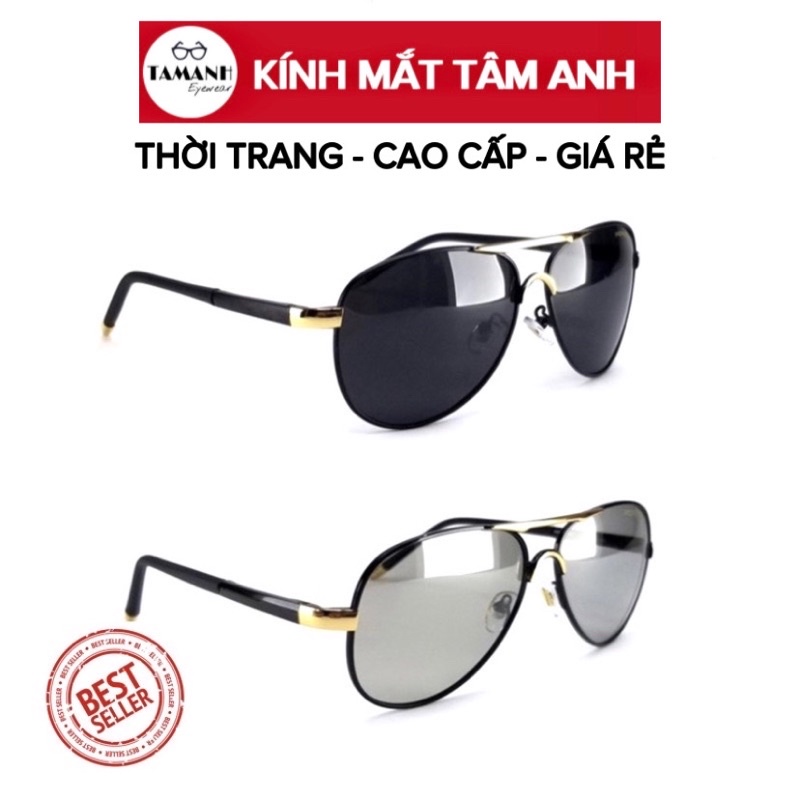 Kính mát nam nữ P-8503 đổi màu Mắt kính phi công tròng kính trong suốt chống tia UV phản quang