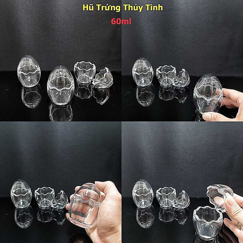 Hũ Làm Bánh Plan hình Quả Trứng 60ML  – Hũ Thủy Tinh Nhỏ - Lọ đựng gia vị đẹp