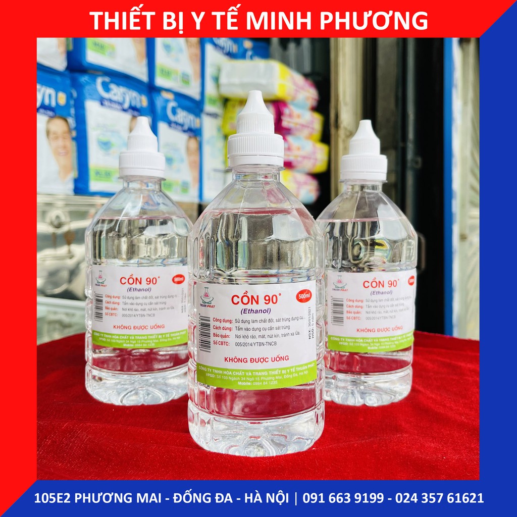 Cồn y tế sát trùng, sát khuẩn 70-90 độ chai 500ml