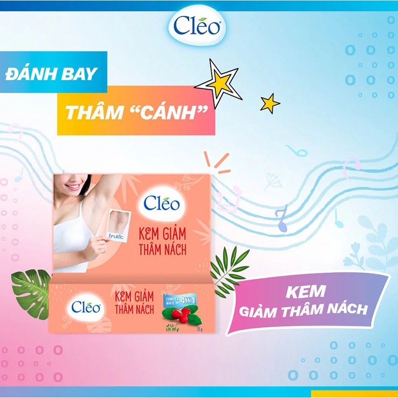 Kem Giảm Thâm Nách & Khử Mùi, Dưỡng Da Sáng Mịn CLEO Complex Whitener & Deodorizer 35g [che tên sản phẩm khi giao hàng]