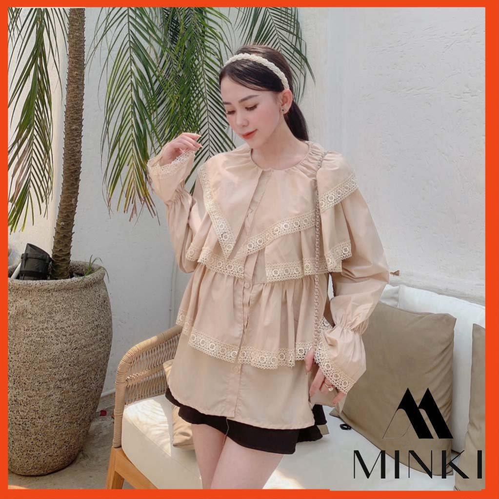 [DEAL_HOT] ÁO BÈO VIỀN REN LỖ TIỂU THƯ - CHẤT LIỆU THÔ PHA REN NHẬP KHẨU - MÀU NUDE VÀ TRẮNG _HOT