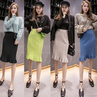Váy len đuôi cá dài lưng cao thời trang cho nữ