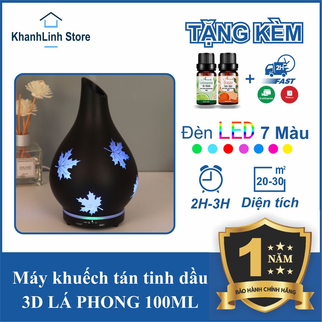 {RẺ NHẤT SHOPEE} Máy xông tinh dầu, máy khuếch tán tinh dầu Lọ Hoa 3D kiêm đèn ngủ đổi màu đẹp tuyệt vời .