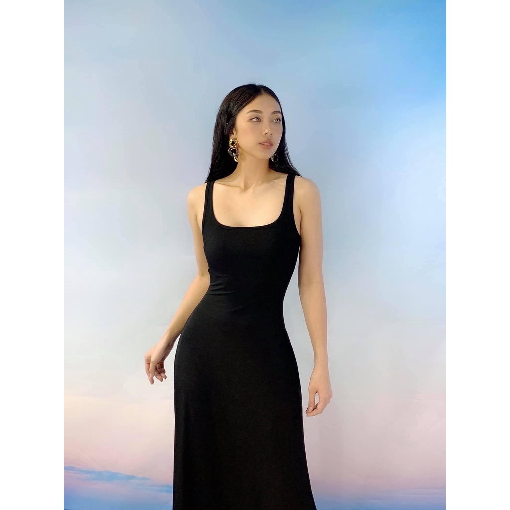 Váy nữ đầm body Maxi 3 lỗ xoè DÁNG A - Sang chảnh hết nấc cùng Anna store