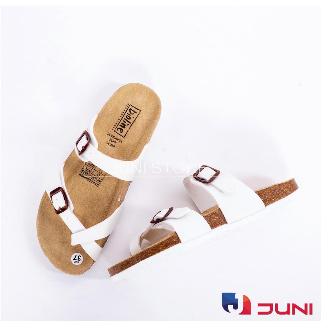 [DA PU-CHỐNG NƯỚC] PU06- Dép sandal quai đôi da PU, đế trấu Bioline - Xuất khẩu châu Âu - Juni Store