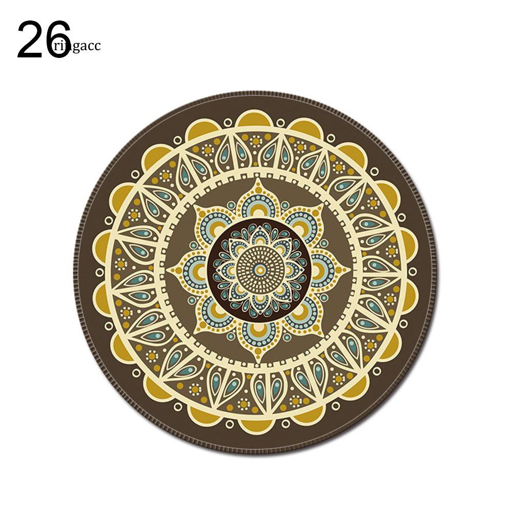 Miếng lót chuột máy tính hình tròn in họa tiết phong cách bohemian sáng tạo thời trang