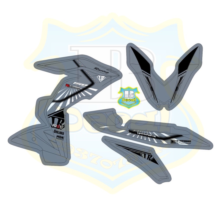 ( Quí khách vui lòng mang ra tiệm cho thợ dán ) Tem winner X xám xi măng