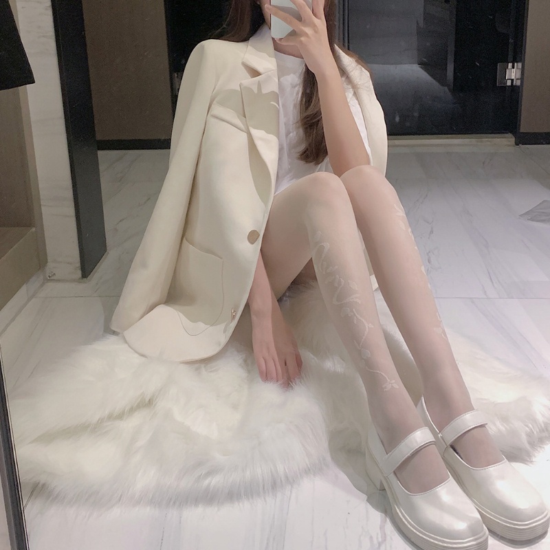 Quần Tất Lưới Trong Suốt Thêu Họa Tiết Hình Xăm Quyến Rũ Cho Nữ