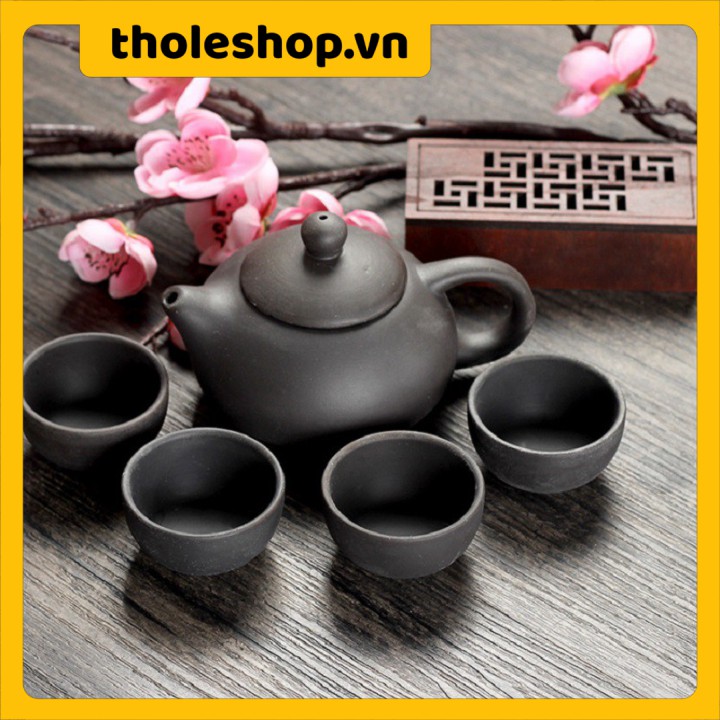 Bộ bình trà gốm sứ  ✳️ Bộ bình trà 4 tách mang phong cách Nhật thiết kế tinh xảo, sang trọng 9482
