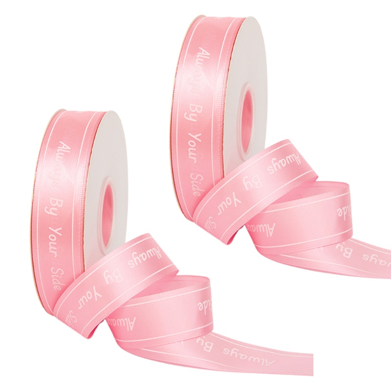 Bộ 2 Cuộn Ruy Băng Satin In Chữ Always By Your Side Cho Tiệc Cưới