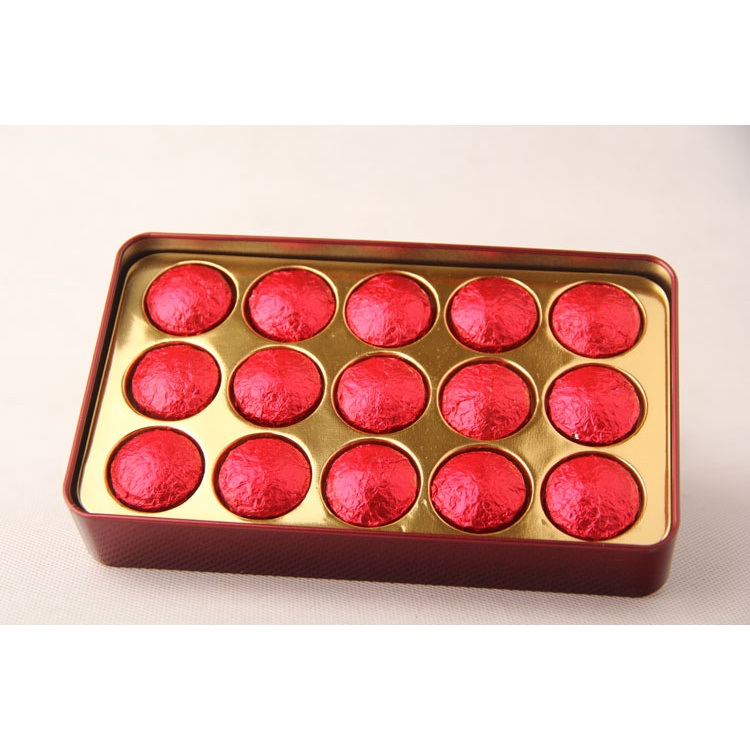 Trà phổ nhĩ Chín Vân Nam Thêm Hoa Hồng dạng viên nén Hộp thiếc