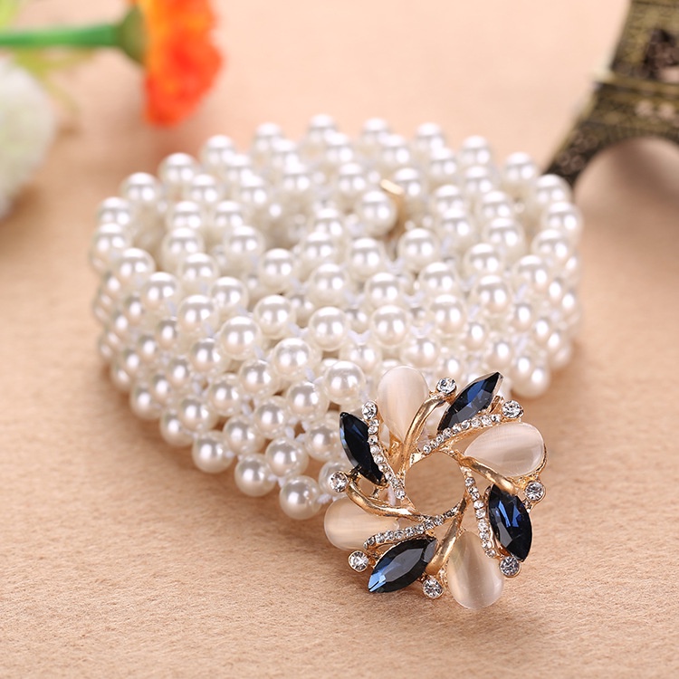 Thắt Lưng Nữ Đính Đá Ngọc Trai Giả Sang Trọng