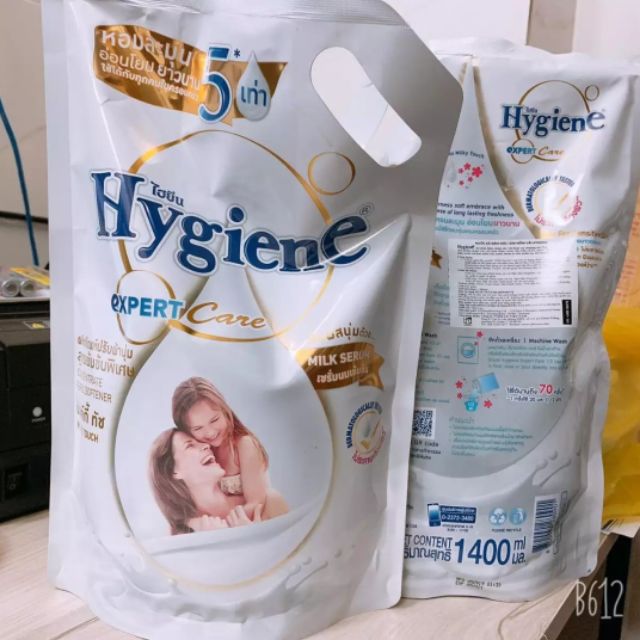 Nước xả vải Hygiene Thái Lan 1400ml dạng túi màu Trắng