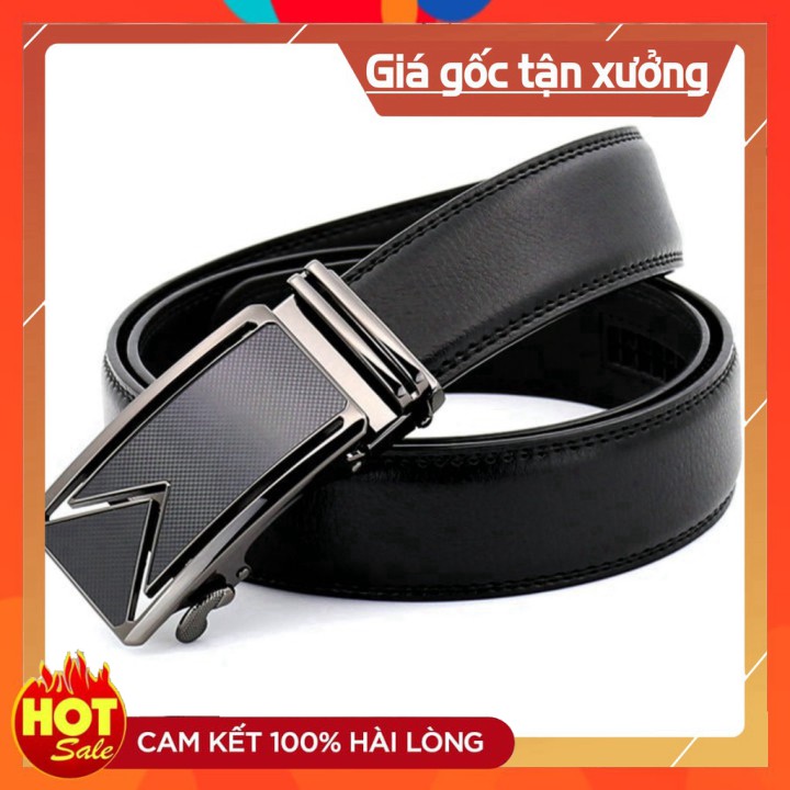 Dây nịt nam cao cấp khóa tự động cài dây da PU cao cấp 130cm rộng 3,5cm [ MICKY STORE]