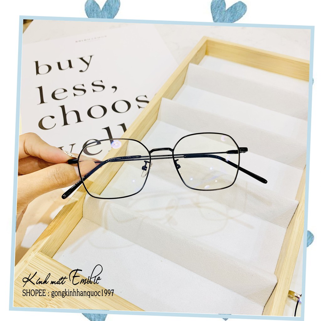 Gọng kính mảnh nhẹ vuông ⚡𝑭𝑹𝑬𝑬𝑺𝑯𝑰𝑷⚡ đa giác nam nữ Kính mắt Emilie phụ kiện thời trang 72328 | BigBuy360 - bigbuy360.vn