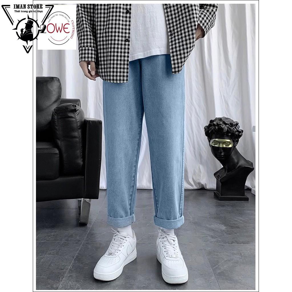 Quần jeans nam,jean nam, baggy nam, quần bò nam, xanh đen nam nữ, ống rộng , dáng xuông,  rộng, Style hàn quốc