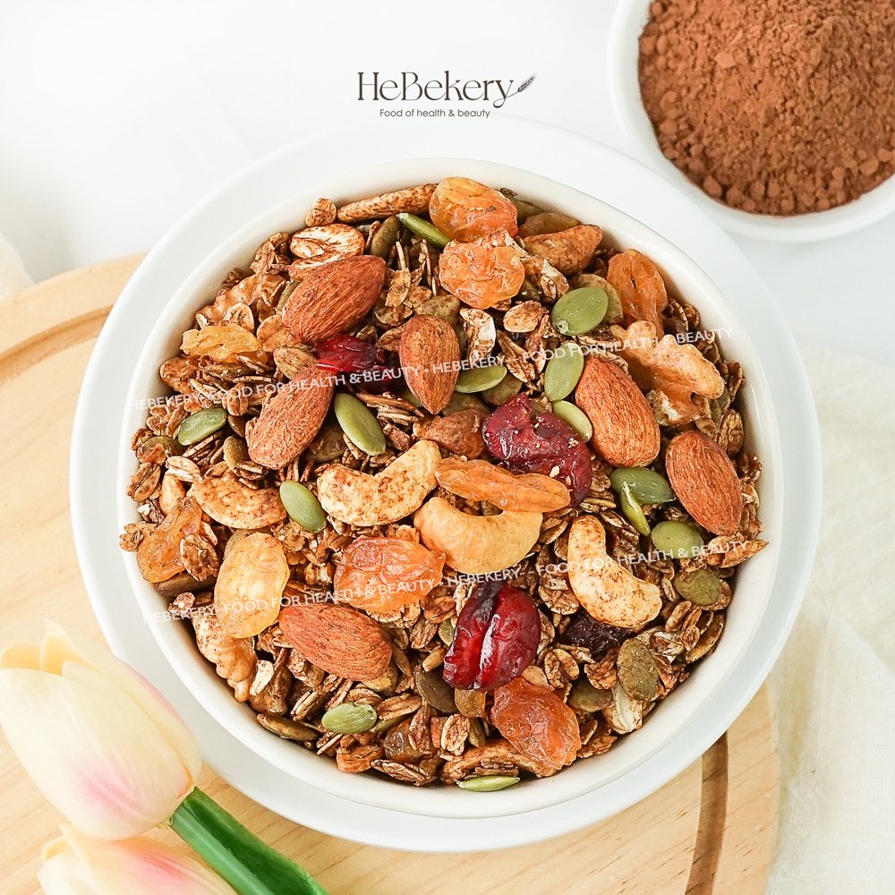 500g Granola Truly Healthy HEBEKERY by HEBE - Ngũ Cốc Dinh Dưỡng Lành Mạnh Tự Nhiên - Vị Choco