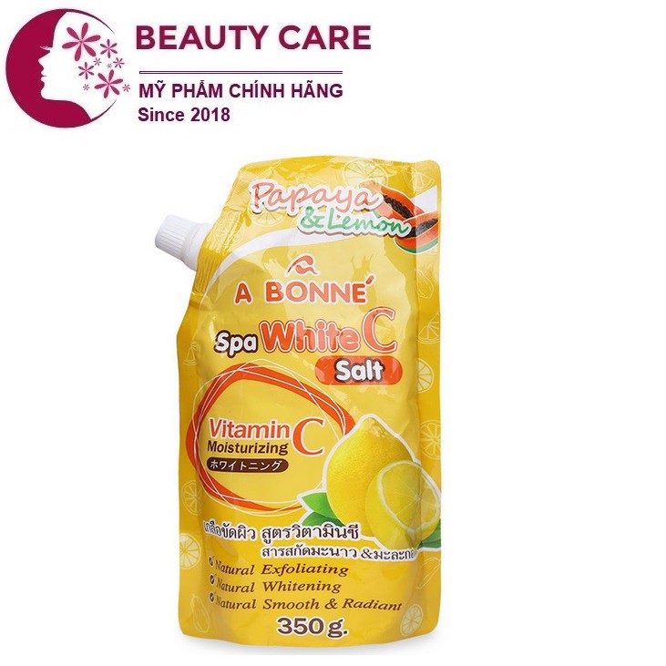 Muối tắm Vitamin C vị đu đủ &amp; chanh, A Bonne Spa White C Salt, Thái Lan 350gr