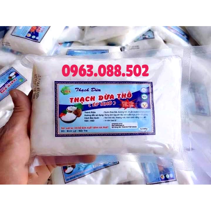 Combo Thạch Dừa Thô 1kg + 30gram hạt chia + 20 gram hoa đậu biếc + 10 gram bột dành dành