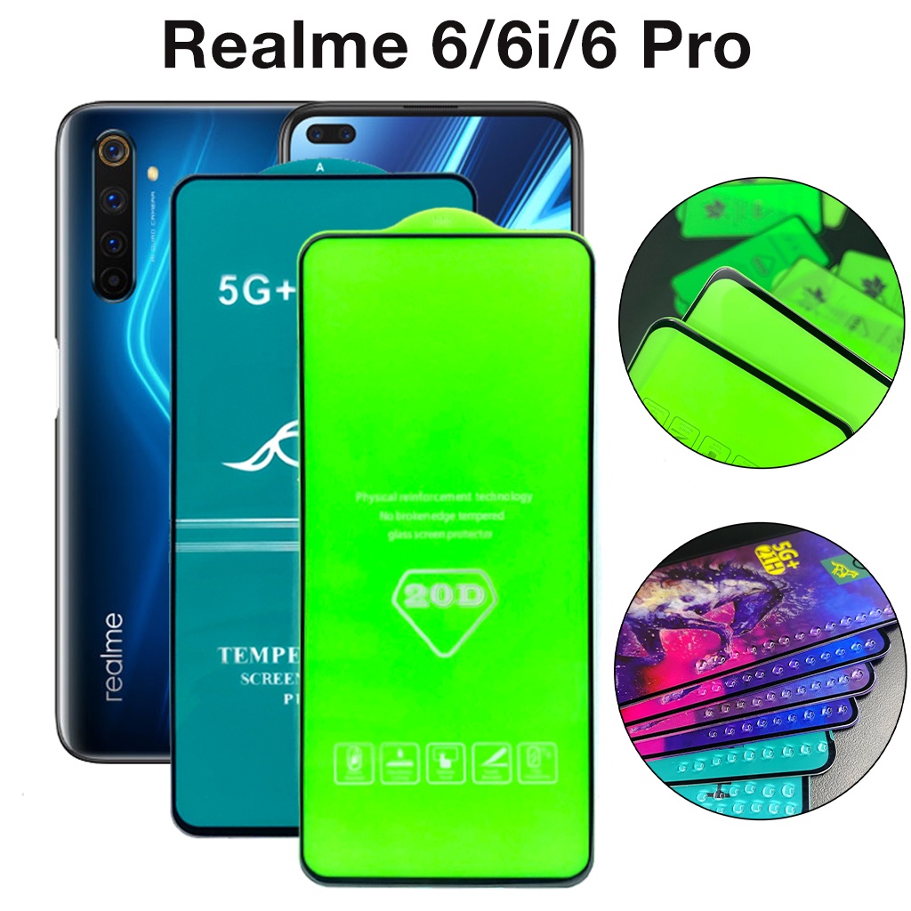 Kính Cường lực Realme 6 6i 6 Pro full màn độ bền cao tặng kèm khăn lau màn hình