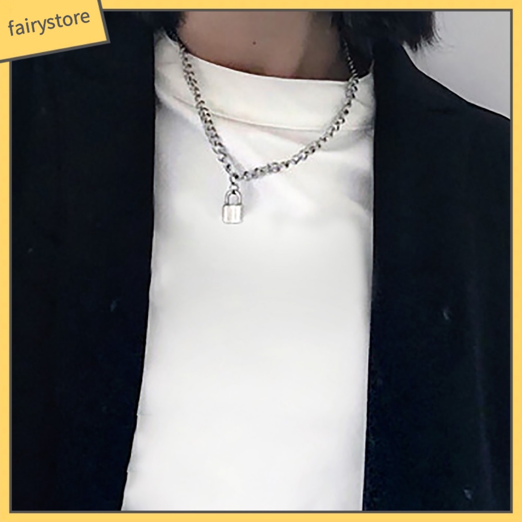 Dây chuyền dạng ổ khóa đơn giản thời trang Unisex