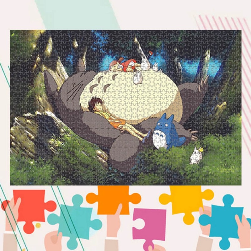 Bộ đồ chơi xếp hình 1000 mảnh hình Anime One Piece My Neighbor Totoro