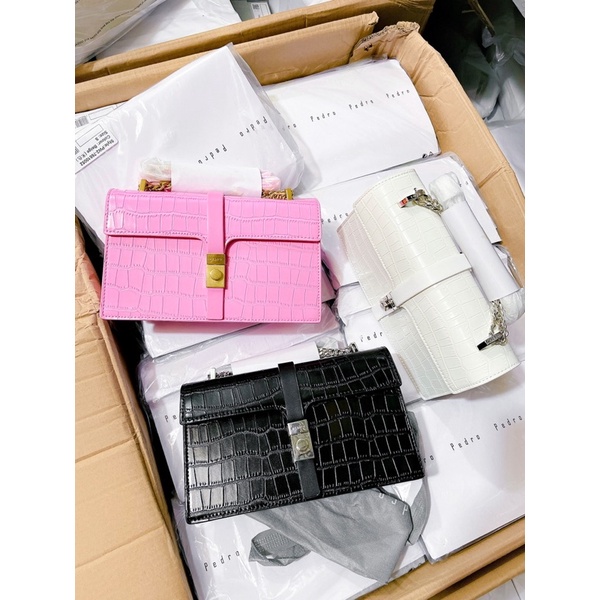 Túi pê rô vân rắn 2 ngăn size 24 hàng cao cấp