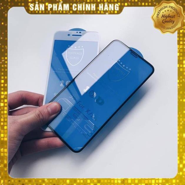 [ iphone 6 6plus 7 7plus 8 8plus x xr xs max 11 12 mini 12 Pro Max ] Kính cường lực 10D nền xanh full màn