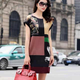 ĐẦM SUÔNG PHỐI KHUNG IN HOA