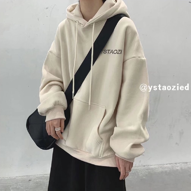 Áo hoodie Thể Thao Dáng Rộng In Chữ Phong Cách Hip Hop Đường Phố Hàn Quốc Thời Trang Mùa Đông Dành Cho Nam M-5XL