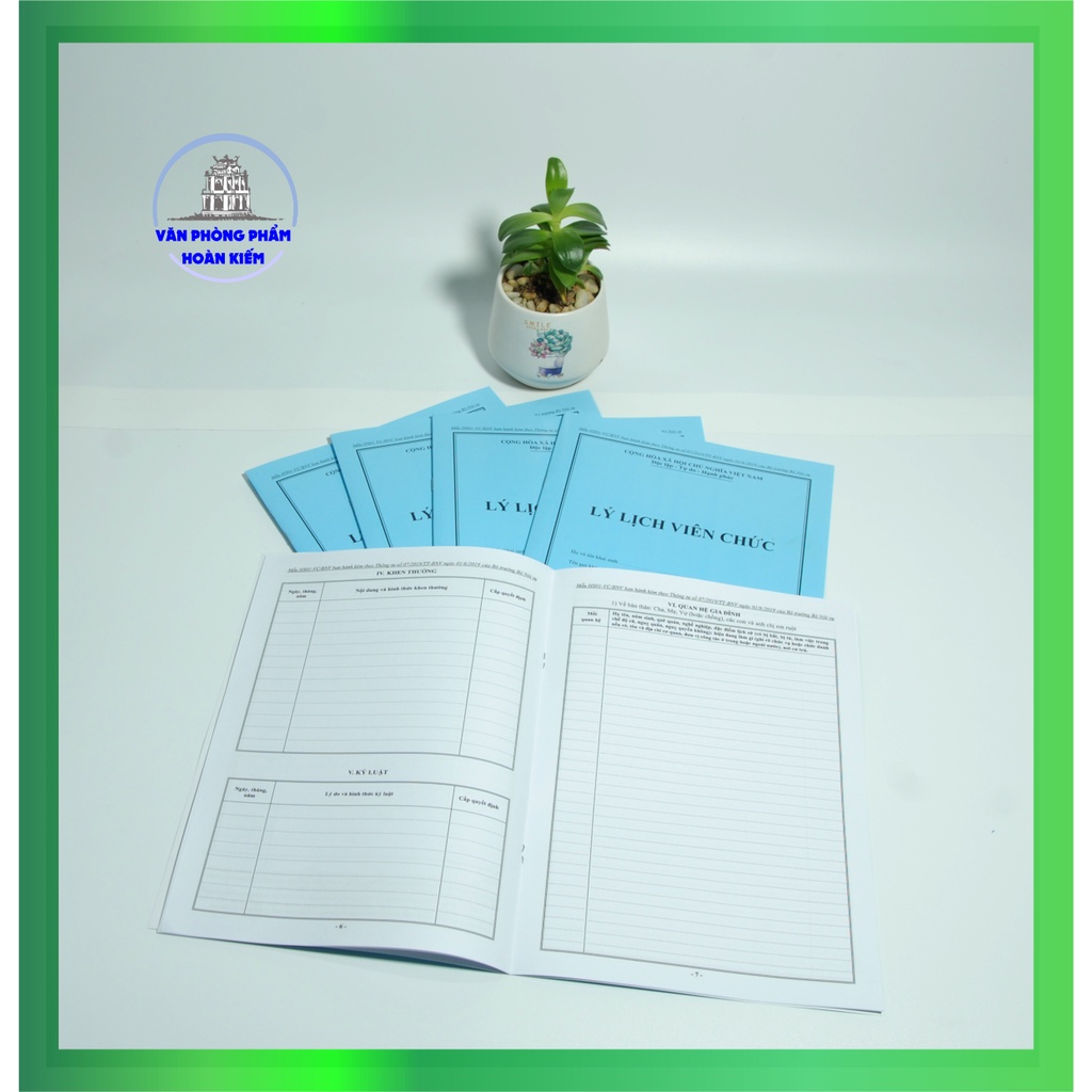 Combo 5 Quyển Lý Lịch Viên Chức – HS01-VC/BNV  theo thông tư số 07/2019/TT-BNV