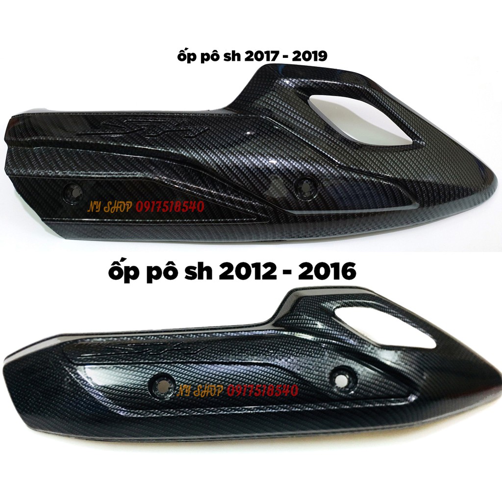 Ốp Pô sơn carbon cho SH 2012-2019.