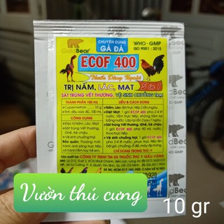 Ecof 400 gói 10gr - nấm, lác, mạt, ghẻ, sát trùng chuồng nuôi gà đá