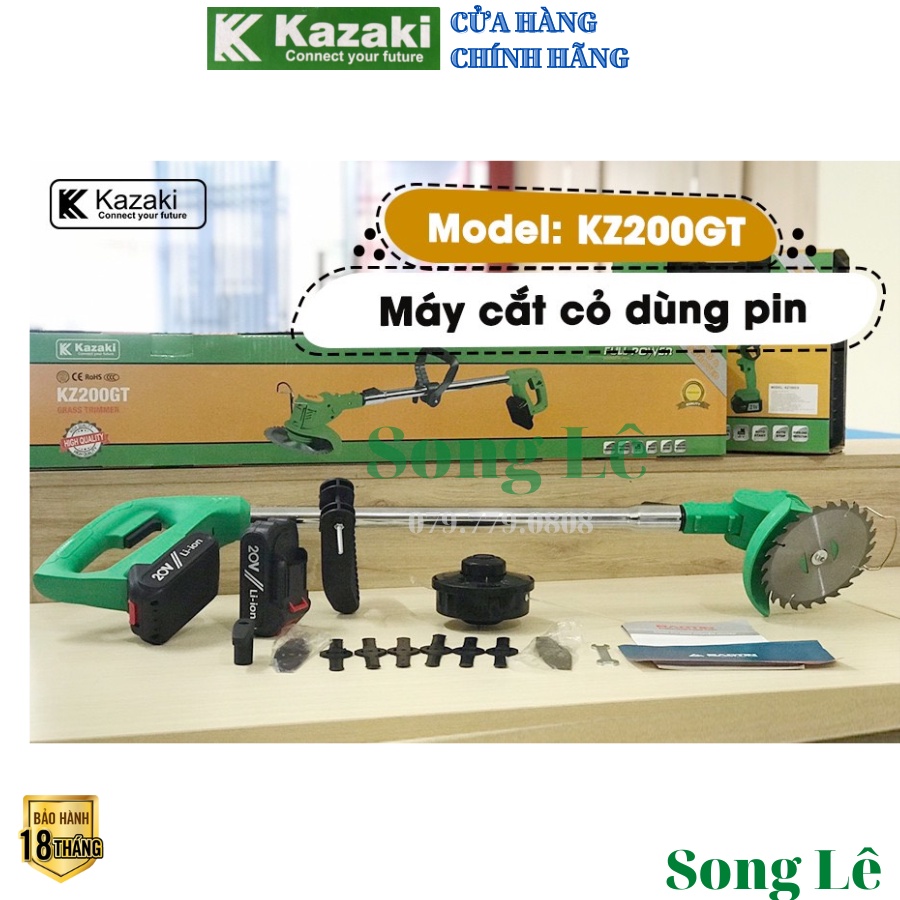 Máy cắt cỏ pin cầm tay, máy cắt cỏ mini dùng pin KAZAKI cắt sắc bén tiện lợi bảo hành 6 tháng