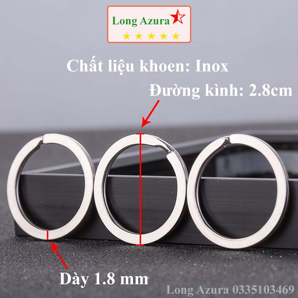 Khoen móc khóa, khoen chìa khóa, bịch 50 cái, inox304, không rỉ sắt, giá rẻ