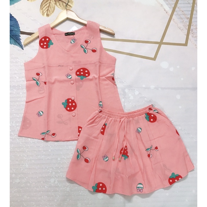 XẢ KHO đồ bộ nữ quần giả váy( có quần bên trong) vải lụa mềm, mịn, mát hợp thời trang.